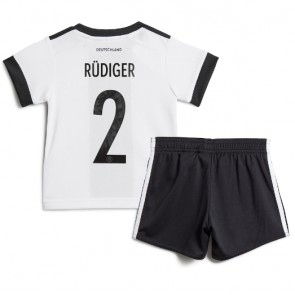 Maillot de foot Allemagne Antonio Rudiger #2 Domicile enfant Monde 2022 Manches Courte (+ pantalon court)